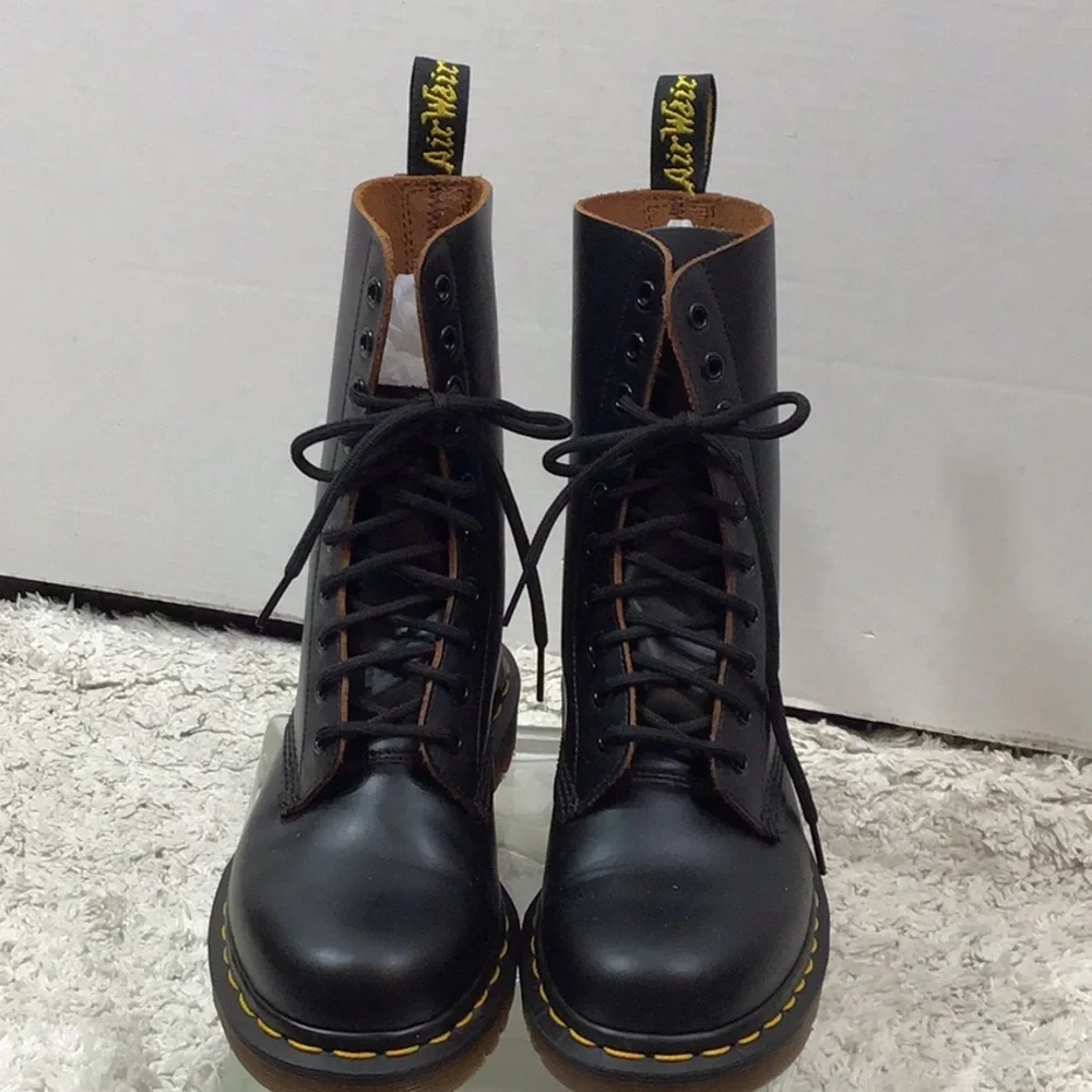 Dr. Martens Black leather 1490 made in England moto boots 6